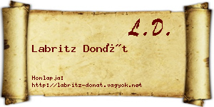 Labritz Donát névjegykártya